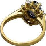 10k Yellow Gold Diamond and Amethyst Halo Cocktail Ring 1.25CT Size 6