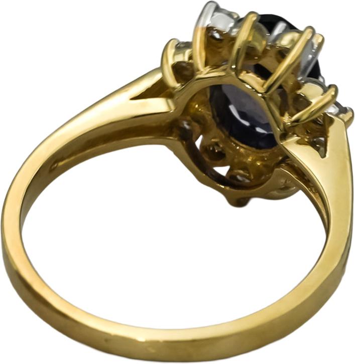10k Yellow Gold Diamond and Amethyst Halo Cocktail Ring 1.25CT Size 6