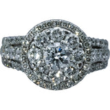 10k White Gold VS Round Lab-Grown Diamond Cluster Ring 3.0CT Size 7