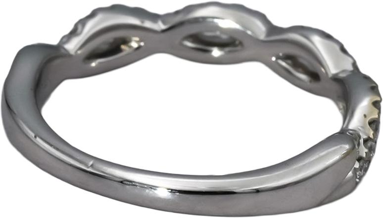 14k White Gold VS Round Diamond The Leo Legacy Twist Band Ring 0.50CT Size 6.75