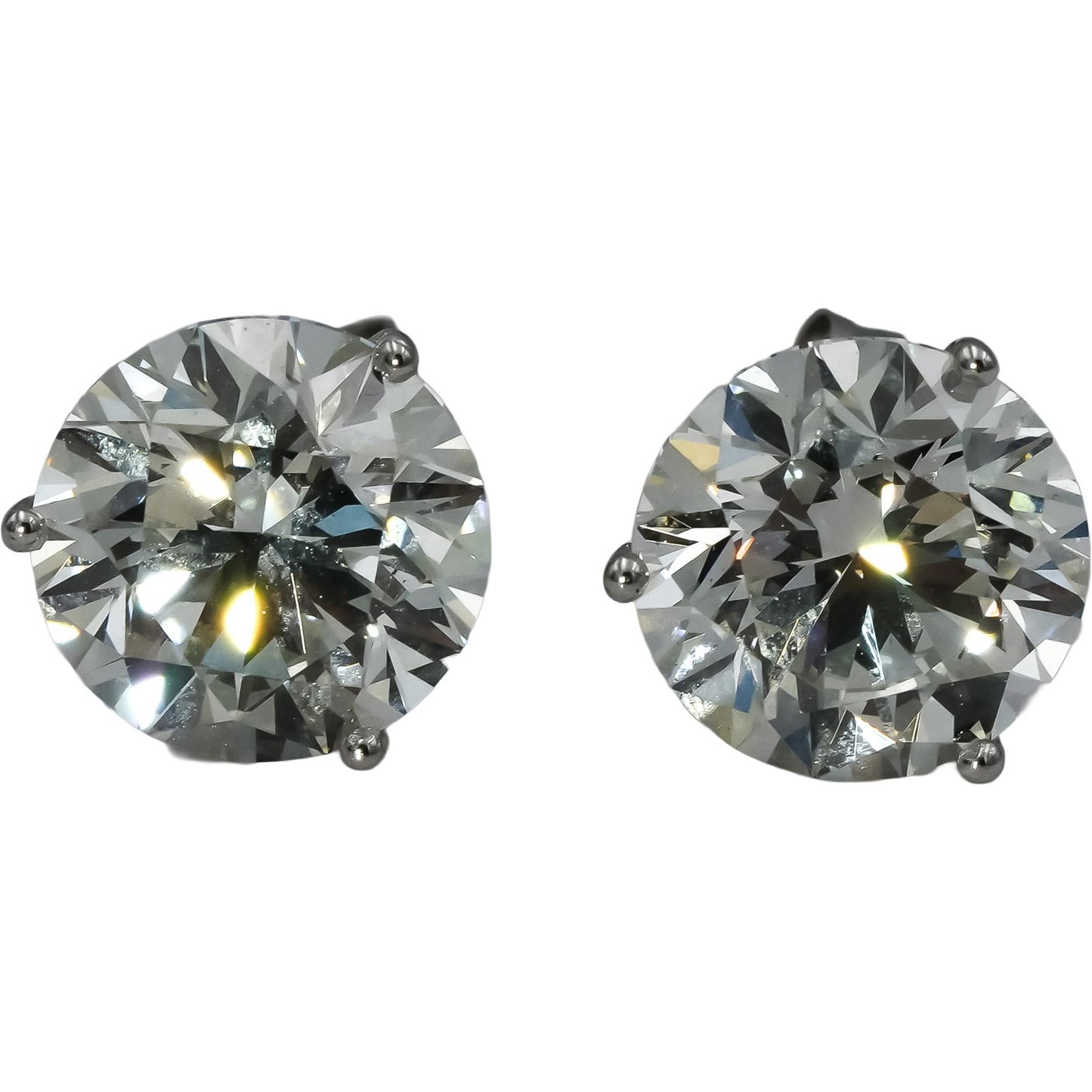 IGI Certified 14k White Gold VS Round Lab-Grown Diamond Stud Earrings 6.12CT