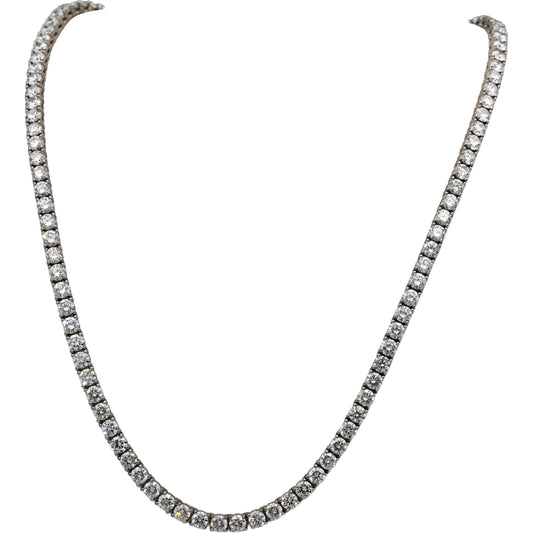 14k White Gold VS Round Lab-Grown Tennis Necklace 45.85CT