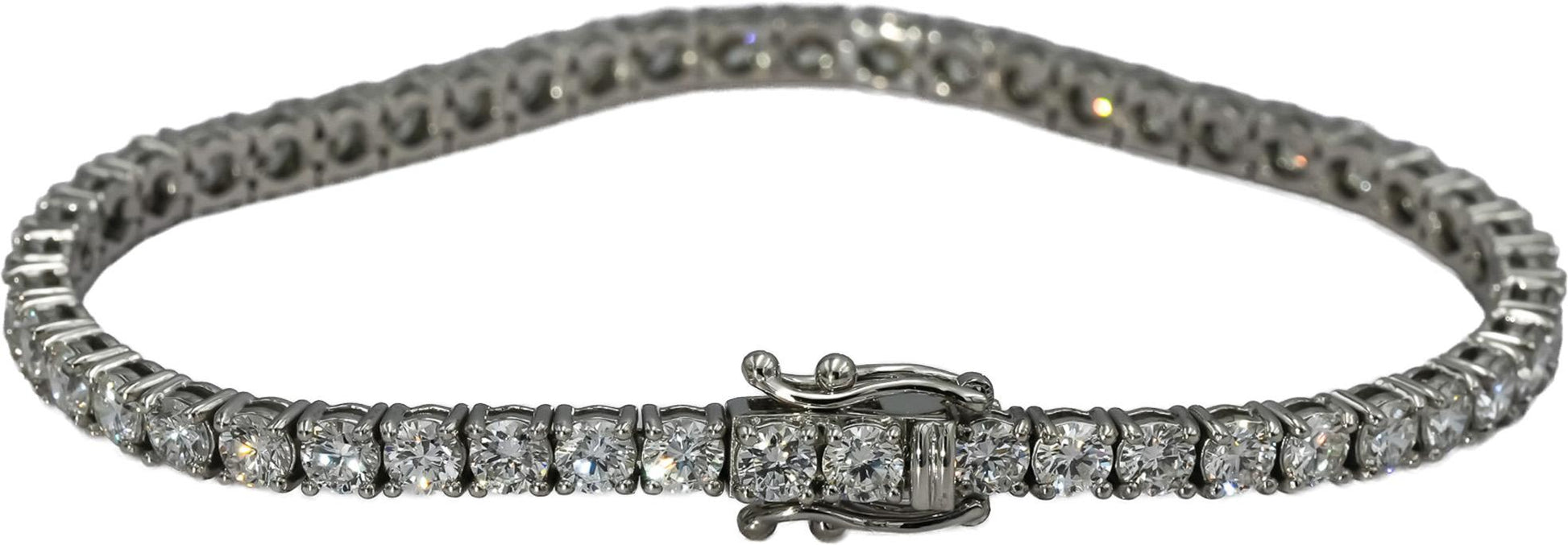 14k White Gold VS Round Lab-Grown Diamond Tennis Bracelet 7.16CT