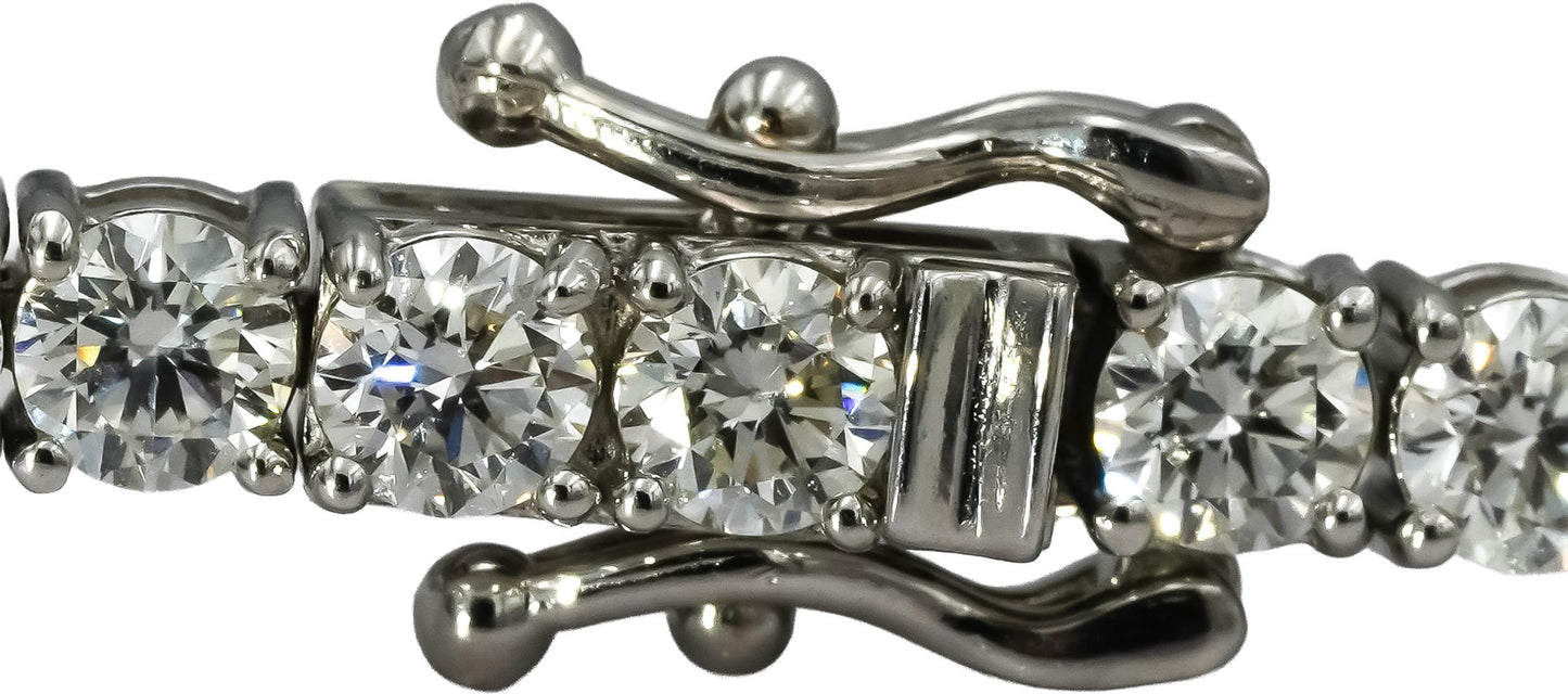 18k White Gold VS Round Diamond Tennis Bracelet 6.10CT