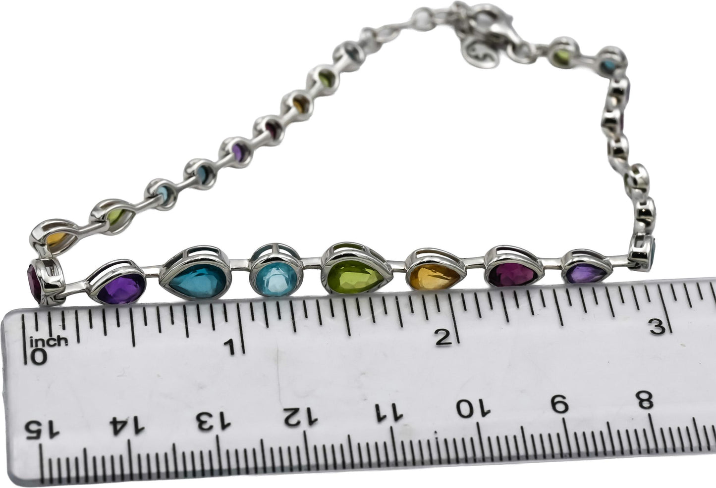 EFFY 14k White Gold Multi-Gemstone Bracelet w/ Box