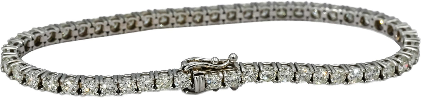 14k White Gold VS Round Diamond Tennis Bracelet 5.72CT