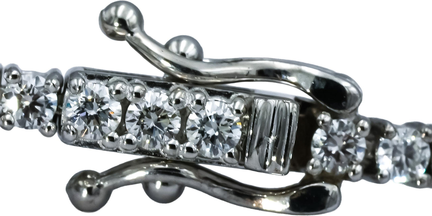14k White Gold VS Round Diamond Tennis Bracelet 2.75CT