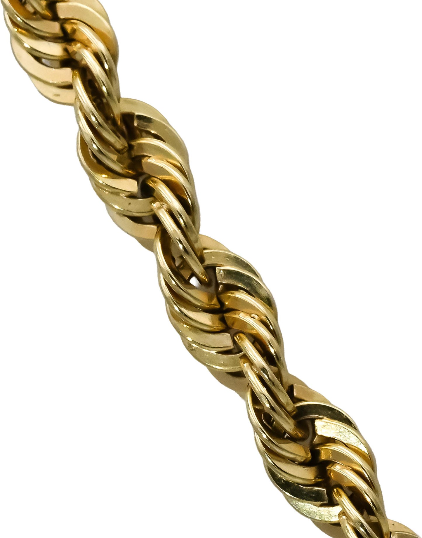 10k Yellow Gold Hollow Rope Chain Necklace 4.5mm wide/27.75 inches