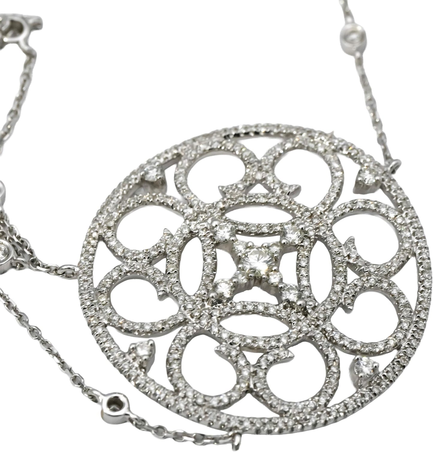 18k White Gold VS Round Diamond Fancy Finger Bracelet 2.0CT