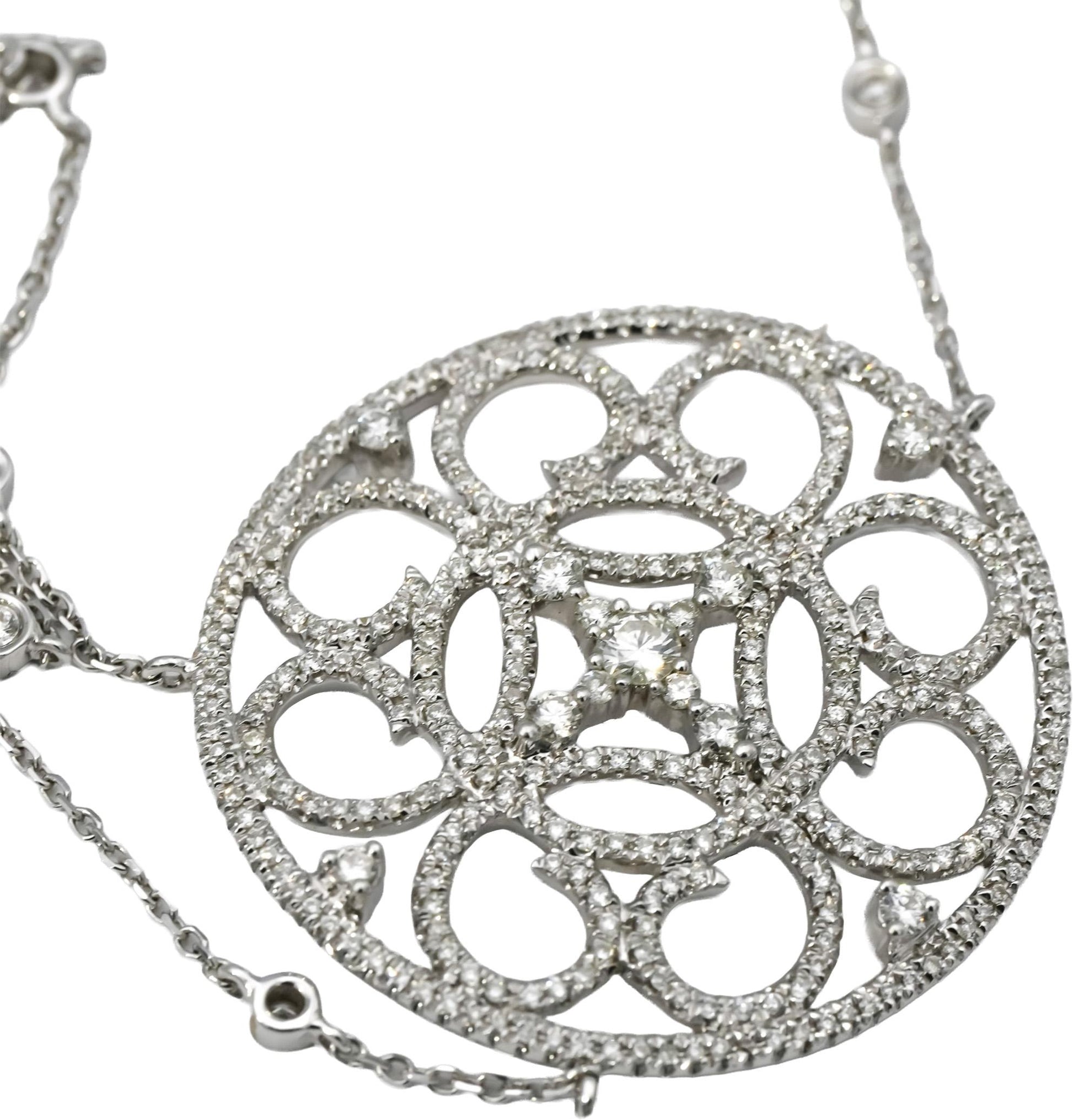 18k White Gold VS Round Diamond Fancy Finger Bracelet 2.0CT