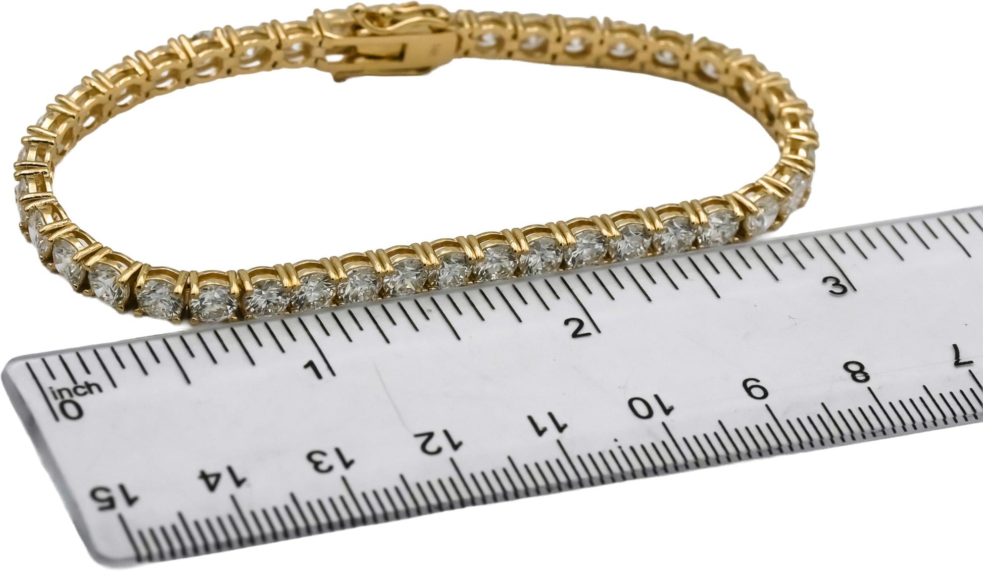 14k Yellow Gold VS Round Lab-Grown Diamond Tennis Bracelet 11.95CT