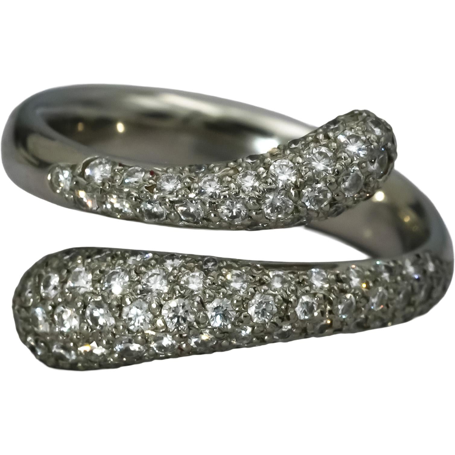 TIFFANY & CO. Platinum Elsa Peretti Diamond Wrap Ring 0.60CT Size 6