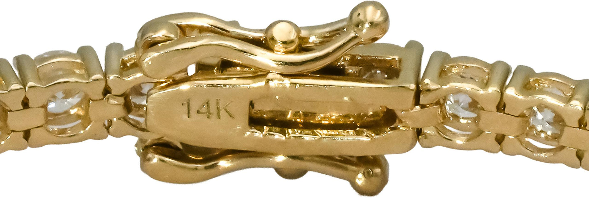 14k Yellow Gold Round Natural Diamond Tennis Bracelet 4.56CT