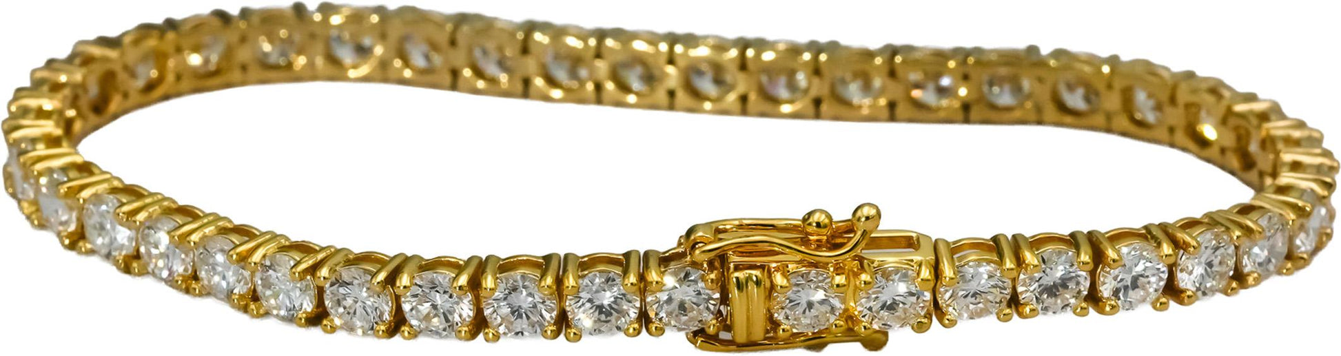 14k Yellow Gold VS Round Lab-Grown Diamond Tennis Bracelet 9.75CT