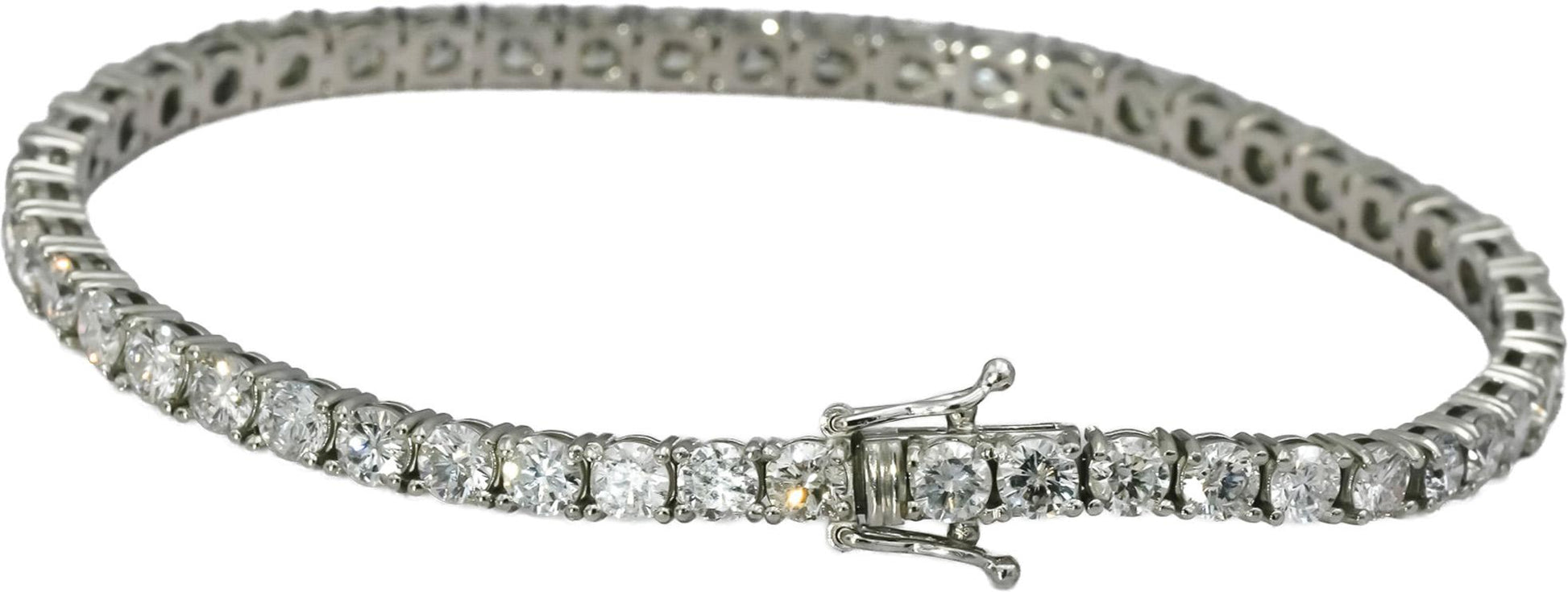 Platinum Round Natural Diamond Tennis Bracelet 7.80CT