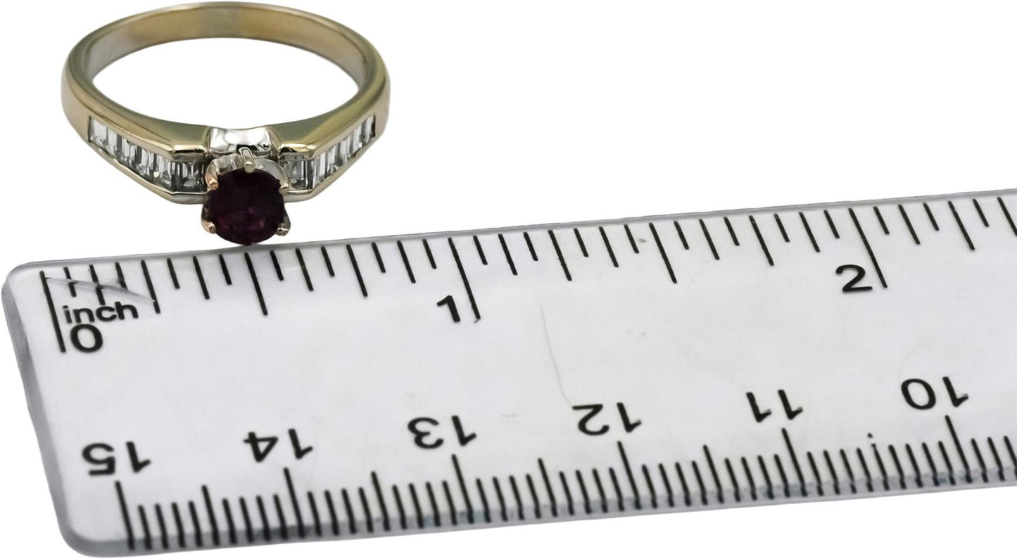 18k White Gold VS Diamond and Ruby Cocktail Ring 1.26CT Size 7.25