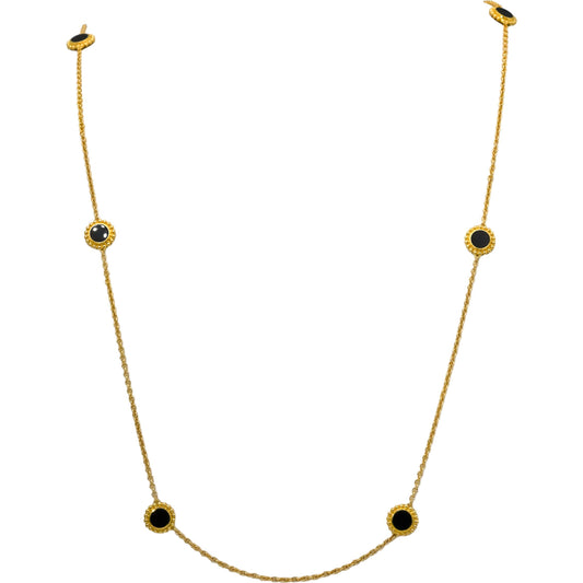 LAGOS 18k Yellow Gold Round Black Onyx Covet Station Necklace