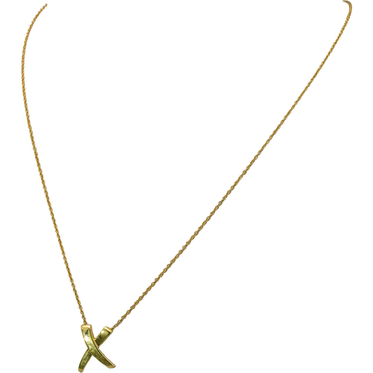 TIFFANY & CO. 18k Yellow Gold Paloma Picasso Graffiti X Pendant Necklace