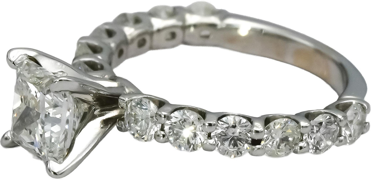 GIA 18k White Gold SI2/G Princess Cut Diamond Engagement Ring 3.0CT Size 6