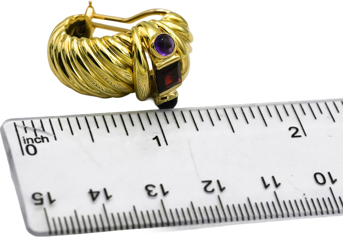 DAVID YURMAN 14k Yellow Gold Assorted Gemstone Renaissance Shrimp Earrings