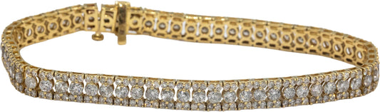 10k Yellow Gold Jewelry Round Cut Diamond Tennis Bracelet 6.0CT