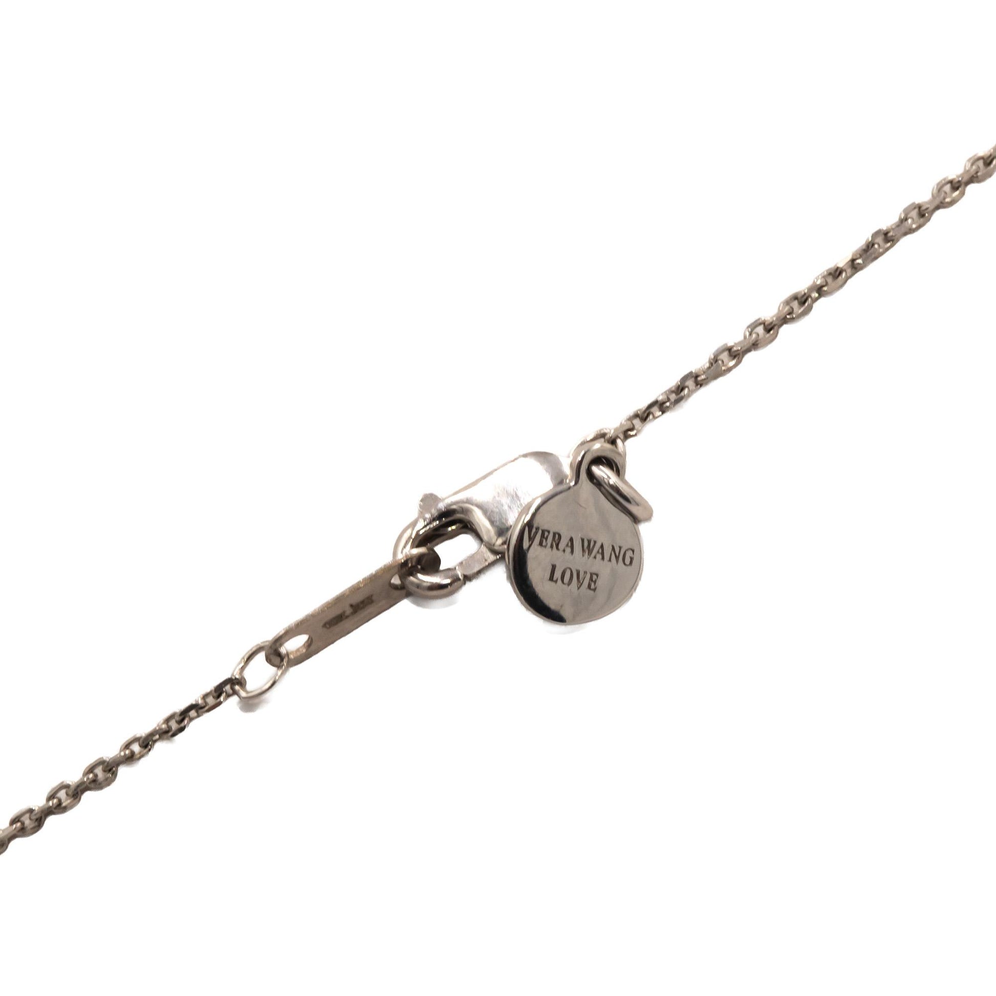 Vera Wang Collection 10K White Gold Diamond & Sapphire Double Heart Necklace