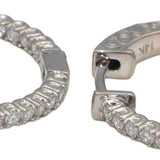 14k White Gold Round Diamond Inside Out Hoop Earrings 1.01CT