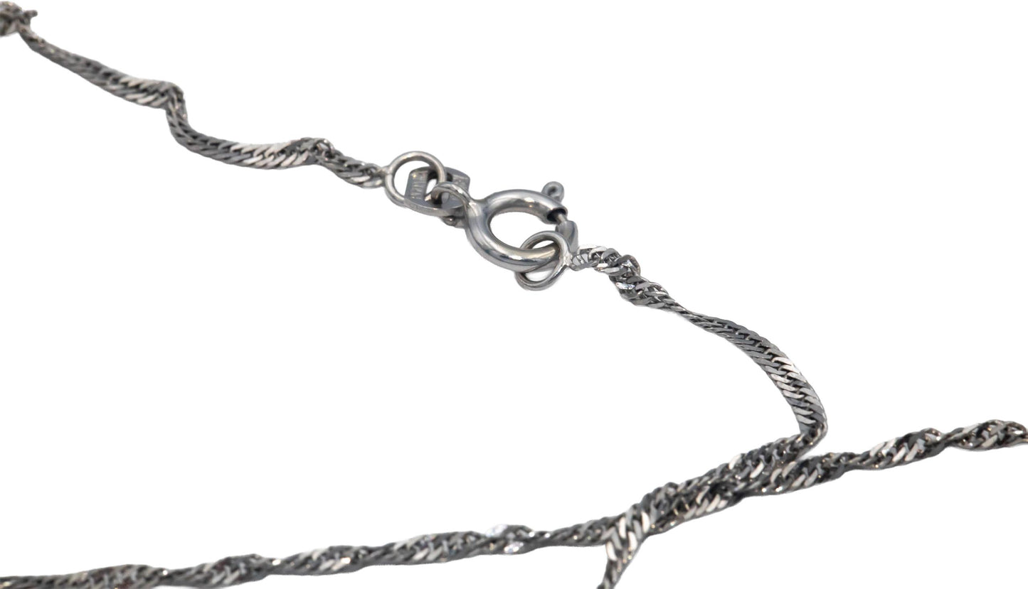10k White Gold 1.0CT Diamond Cluster Pendant Chain Necklace
