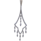 14k White Gold Round Diamond Chandelier Drop Dangle Earrings 0.50CT