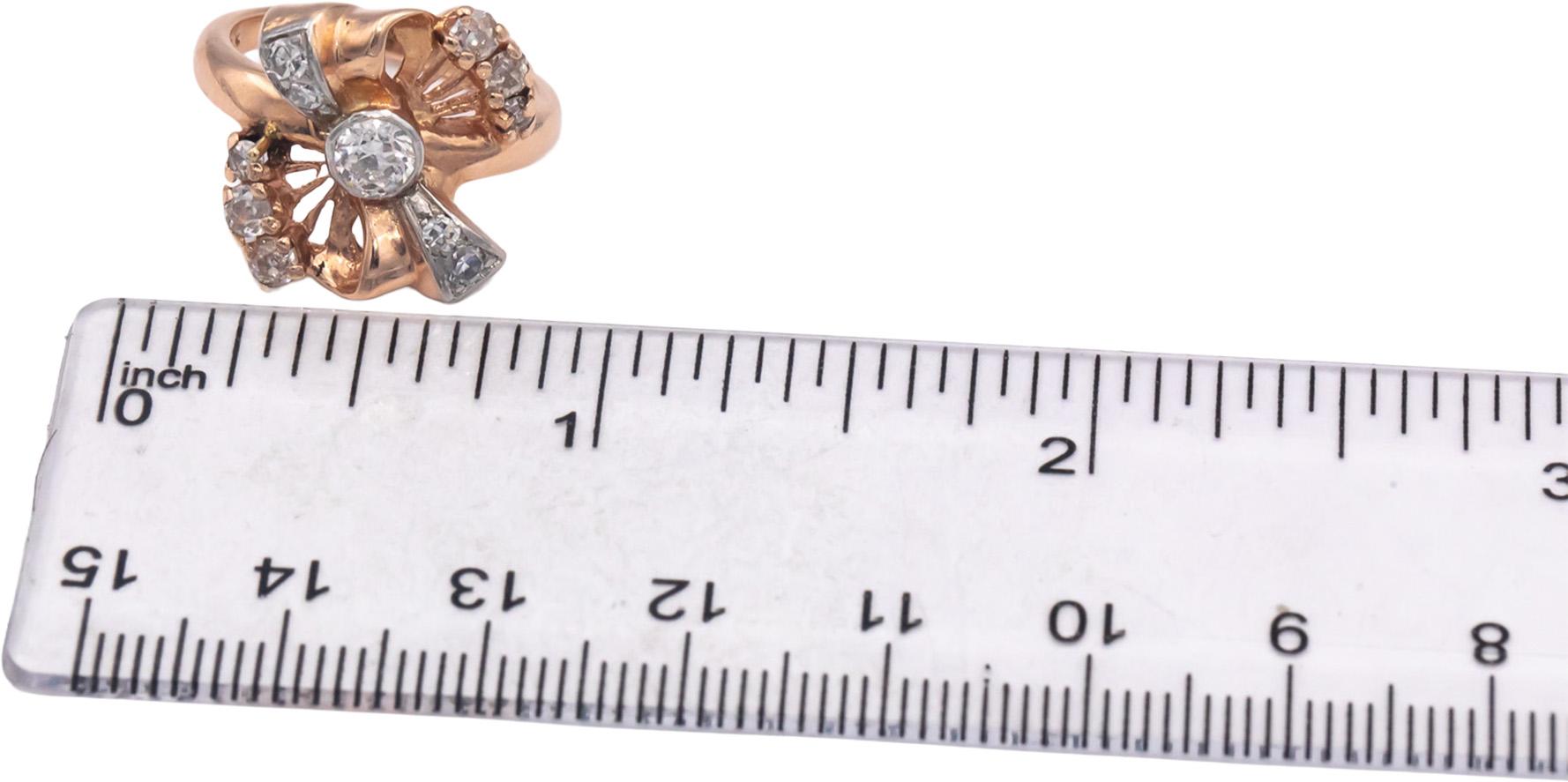 Retro Vintage 14k Rose Gold 0.75CT VS Diamond Ring Size 5.75