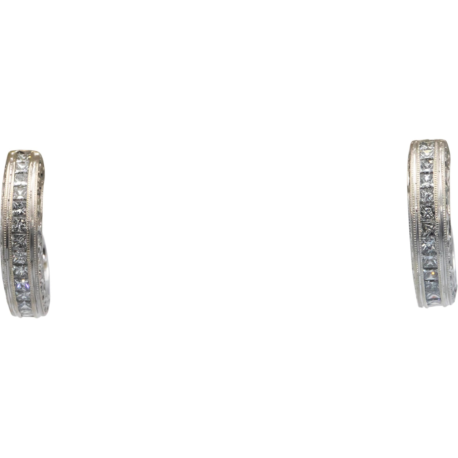 14k White Gold 2.0CT VS Diamond Curved Stud Earrings