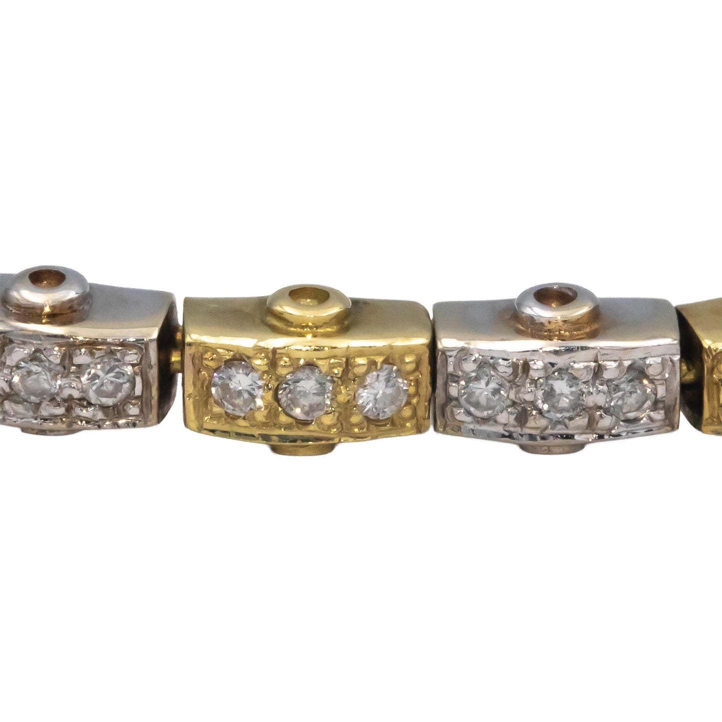 18k Yellow & White Gold 1.25CT Round Cut Diamond Custom Formal Tennis Bracelet
