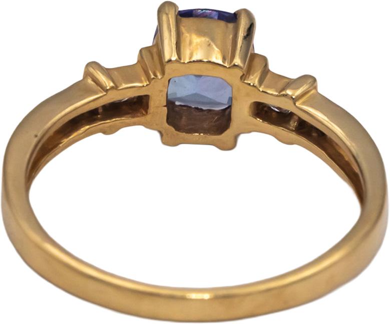 KALATI Designer 14k Yellow Gold 1.06CT Diamond and Tanzanite Ring Size 7.25