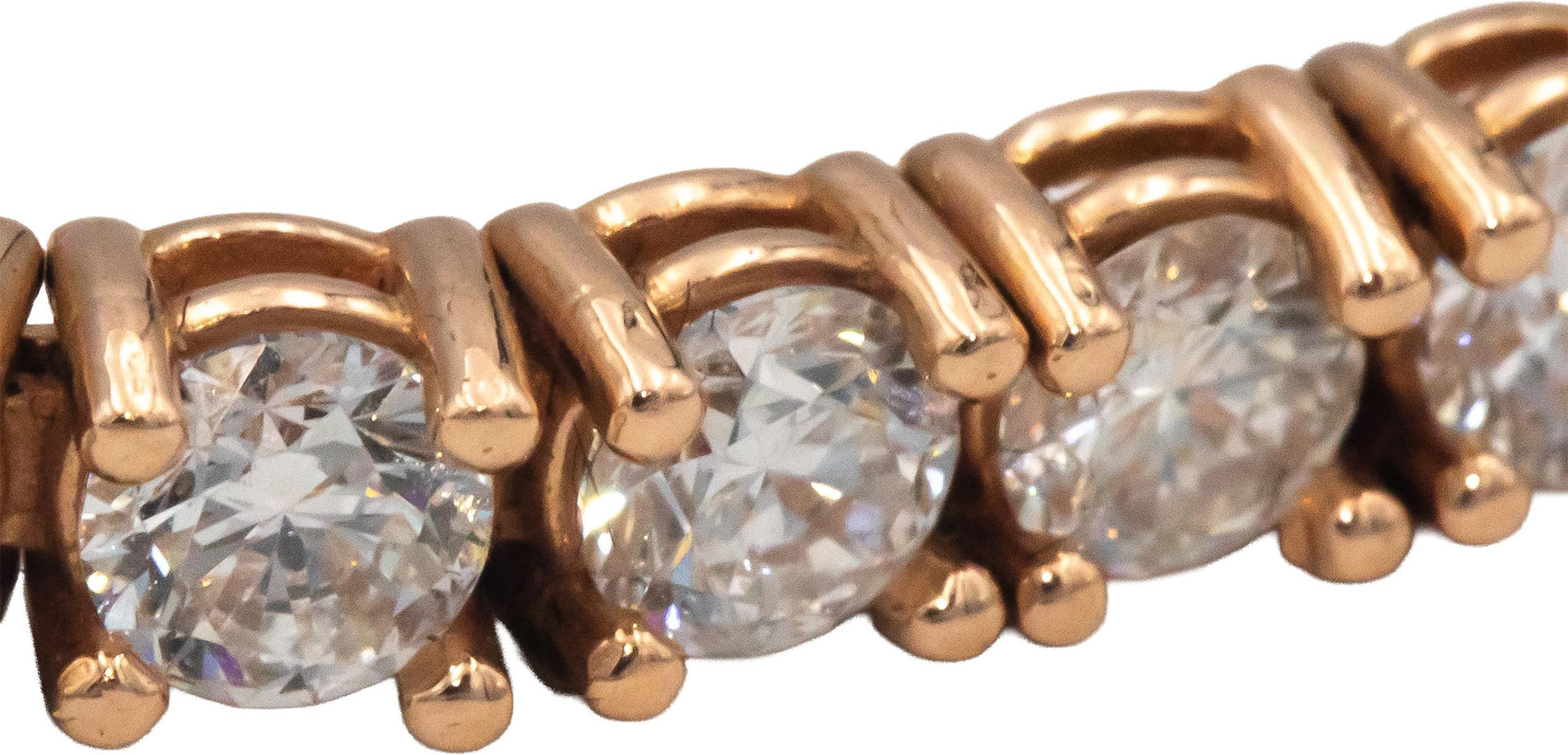 14k Rose Gold Jewelry VS Round Cut Diamond Tennis Bracelet 6.85CT