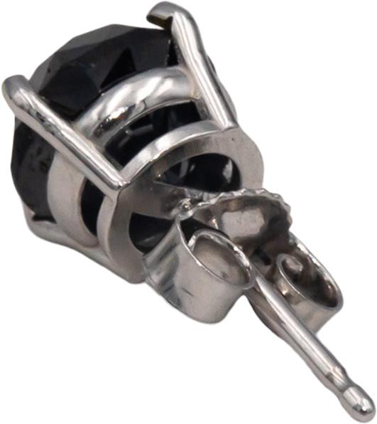 14k White Gold 2.85CT Round Cut Black Diamond Stud Earrings