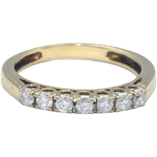14k Yellow Gold 0.28CT Round Cut Diamond Anniversary Band Ring Size 6