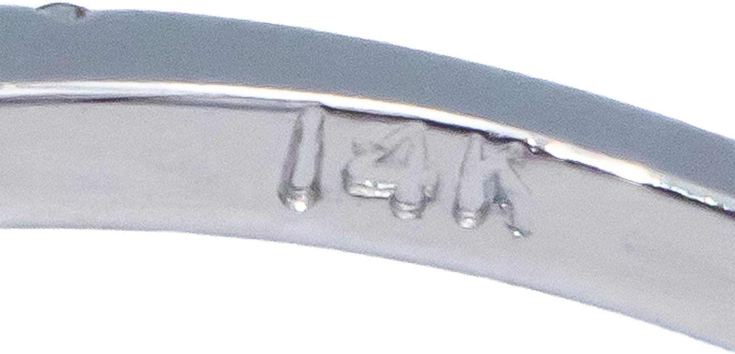 14k White Gold 2.70CT Diamond Engagement Ring w/ 2.20CT Center Size 7