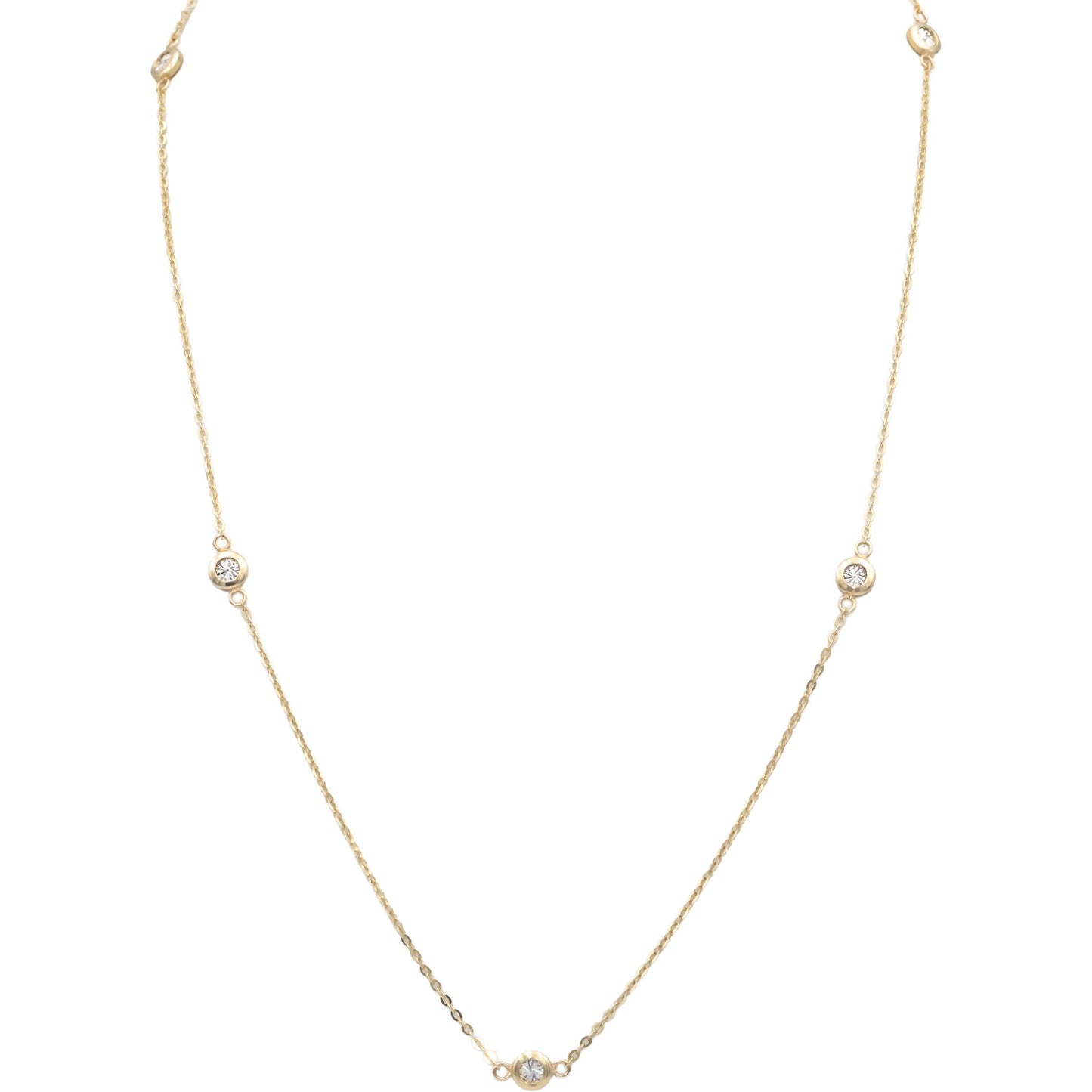 14k Yellow Gold 17.75" Long/5.0mm Wide Illusion By The Yard Necklace