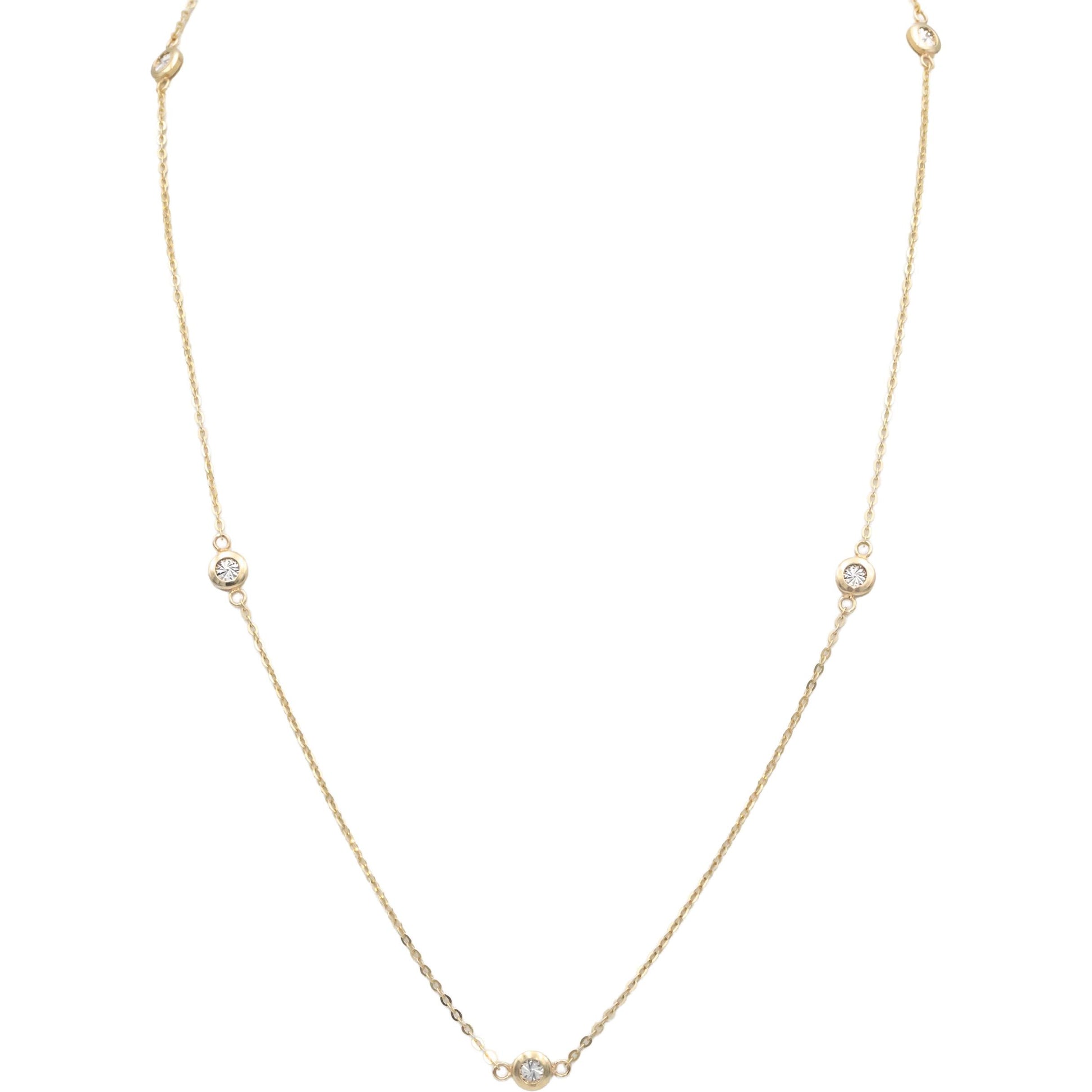 14k Yellow Gold 17.75" Long/5.0mm Wide Illusion By The Yard Necklace