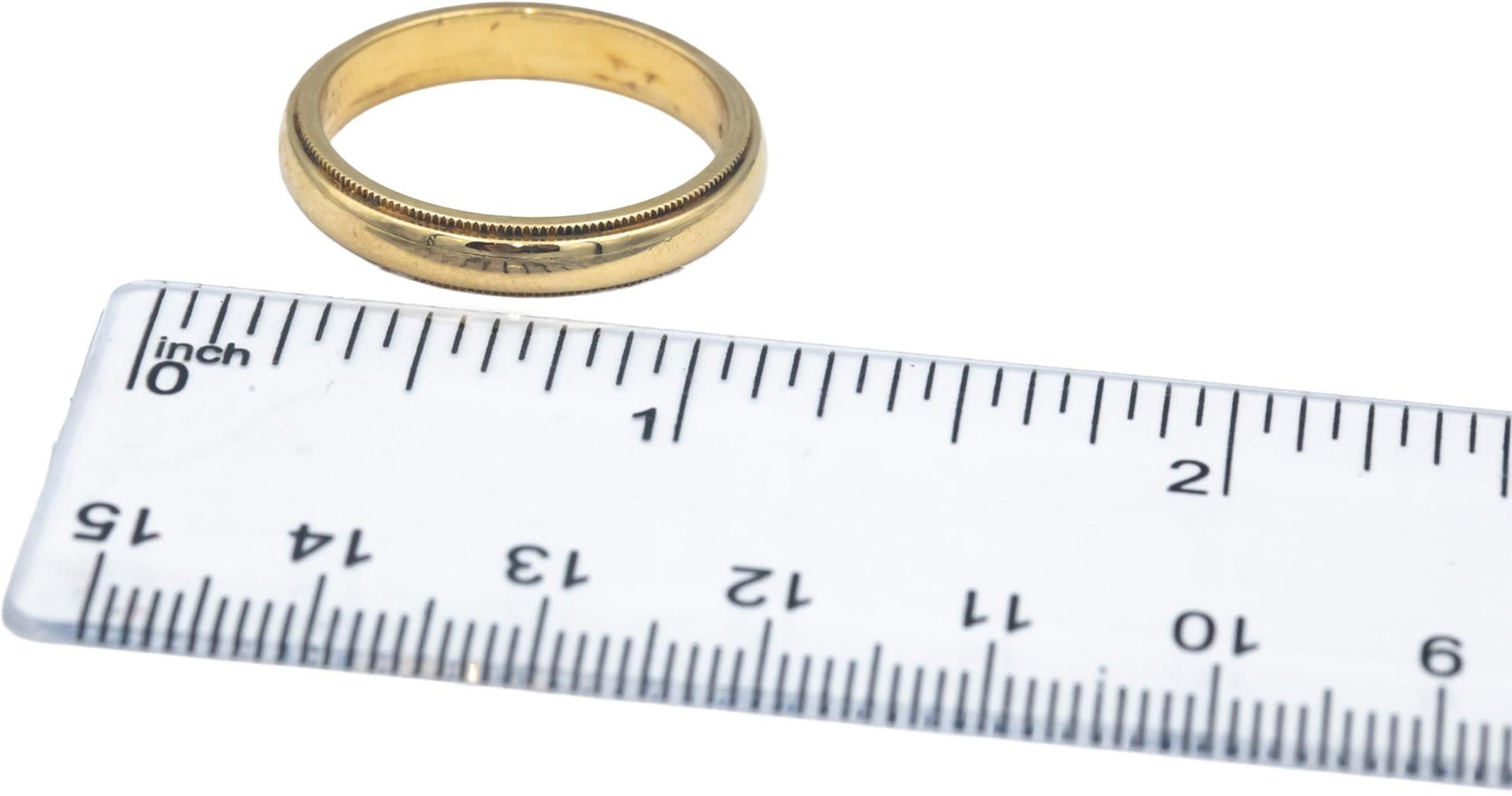 TIFFANY & CO. 18k Yellow Gold Milgrain Edge Men's Wedding Band Ring Size 9.75