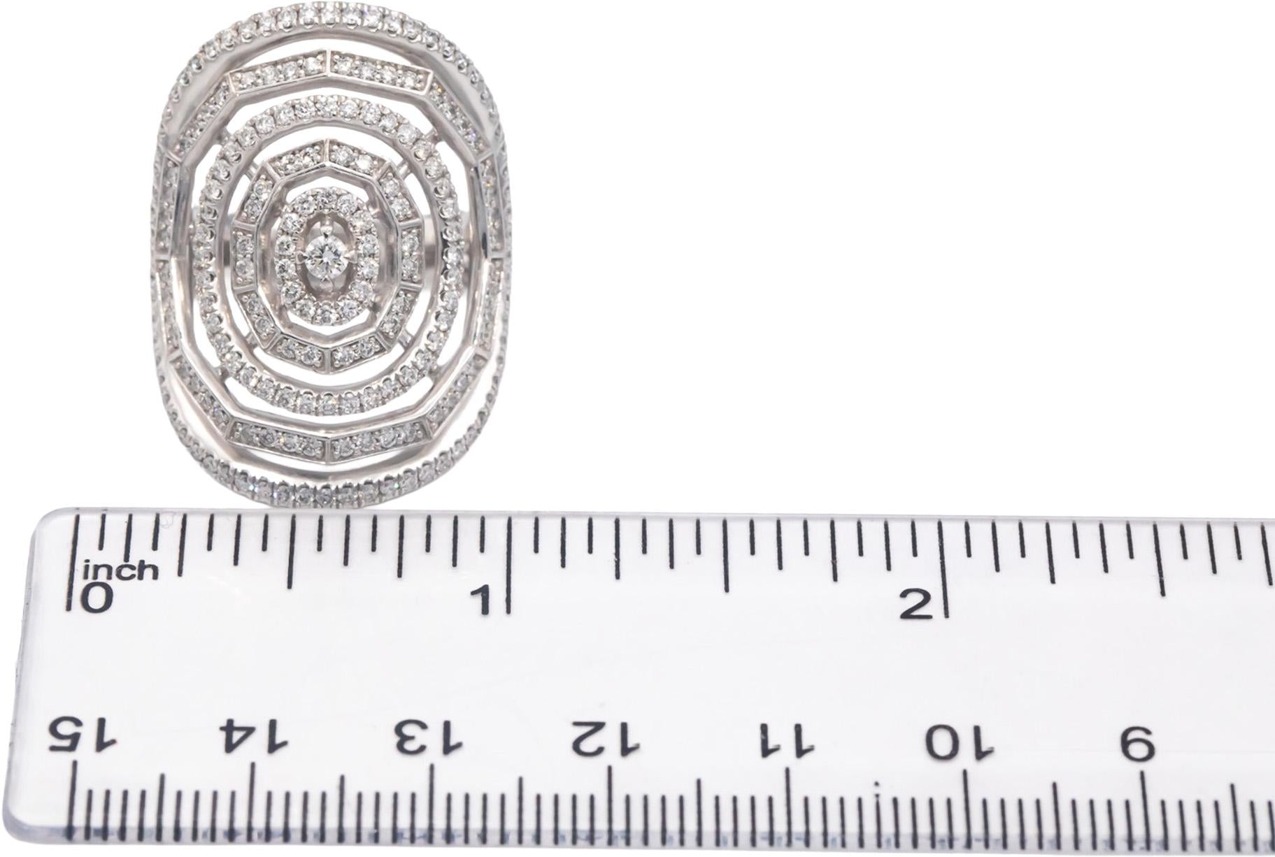 DAVID YURMAN 18k White Gold VS Diamond Stax Cocktail Ring 1.05CT Size 7