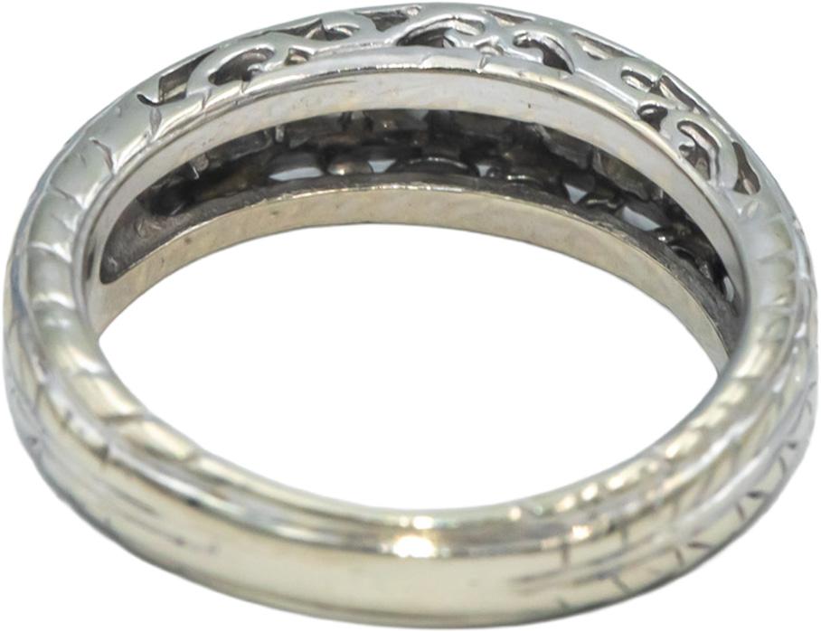14k White Gold VS Diamond Channel Set Filigree Wedding Ring 0.47CT Size 5.5