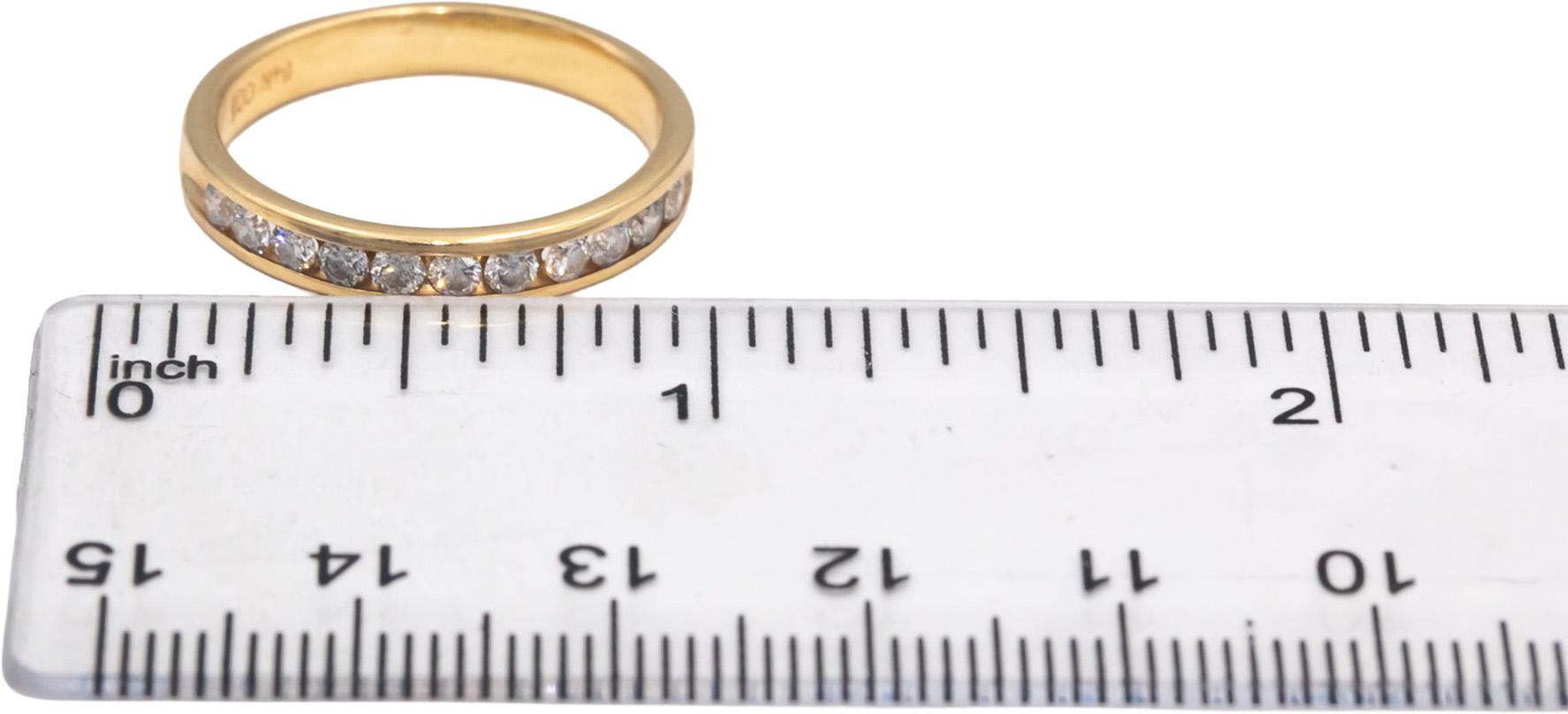 14k Yellow Gold Round Diamond Channel Set Band Ring 0.50CT Size 8.5