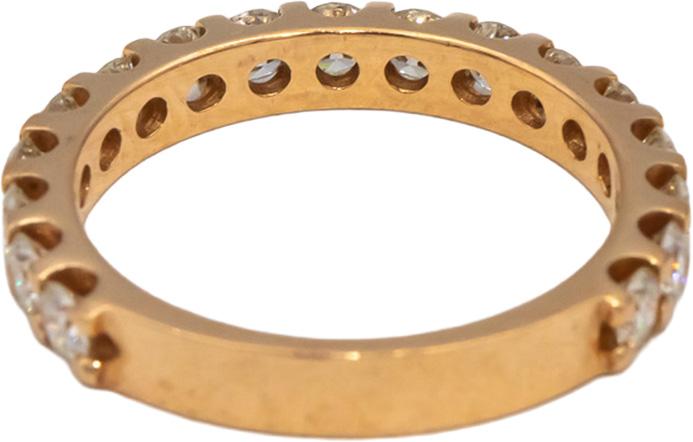 18k Yellow Gold VS Round Diamond Half Eternity Band Ring 1.50CT Size 7.5
