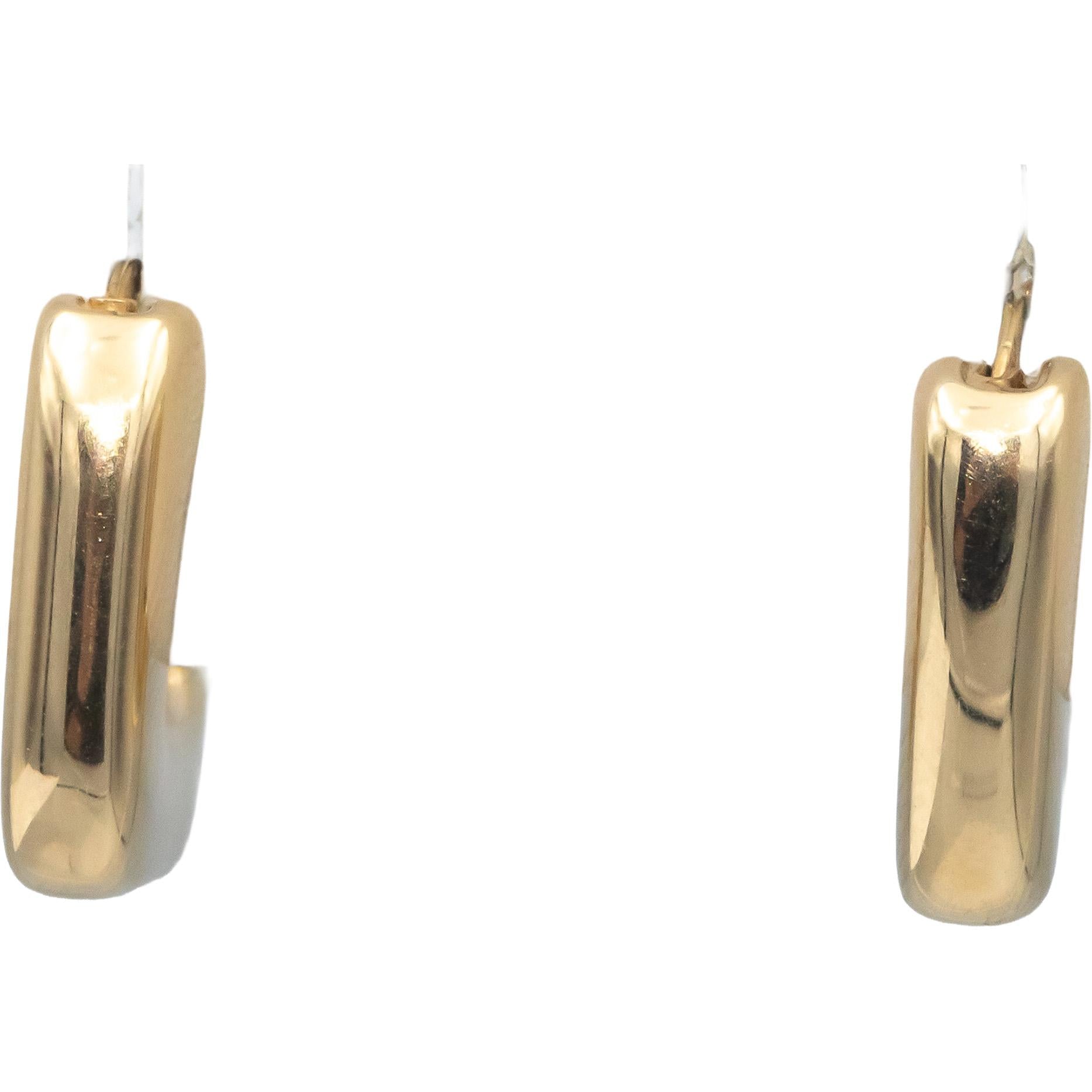 14k Yellow Gold Jewelry Chunky Square Hoop Earrings