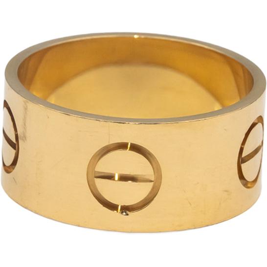 CARTIER 18k Gold Love Collection Screw Motif 11.0mm Ring Size 69 w/ Papers $4300