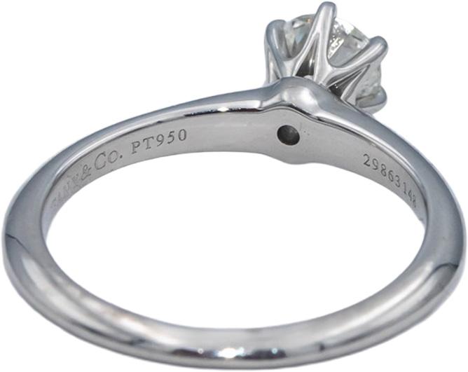 TIFFANY & CO. Platinum VVS1/I Diamond Engagement Ring .47CT w/ Cert & Box $5790