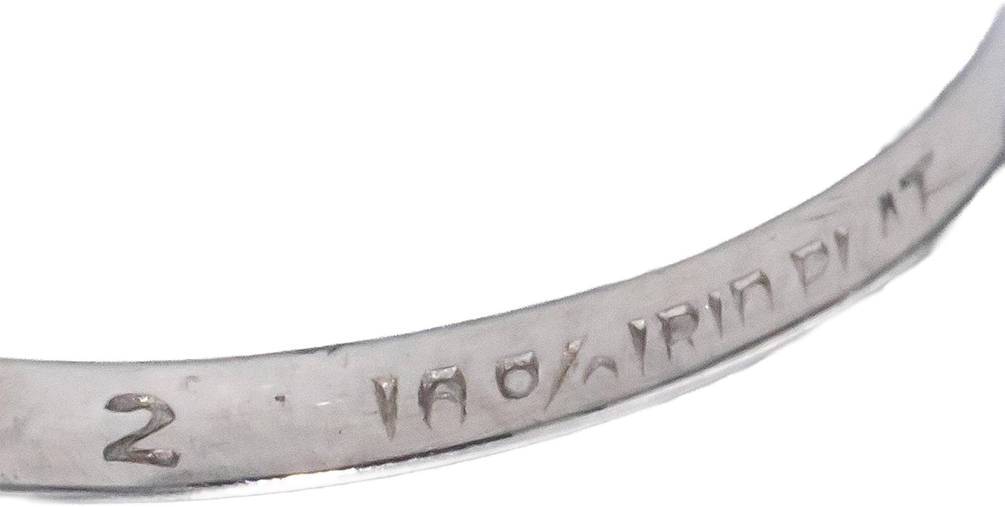 Platinum Emerald Cut Blue Topaz & Marquise Diamond Cocktail Ring 1.81CT Size 5