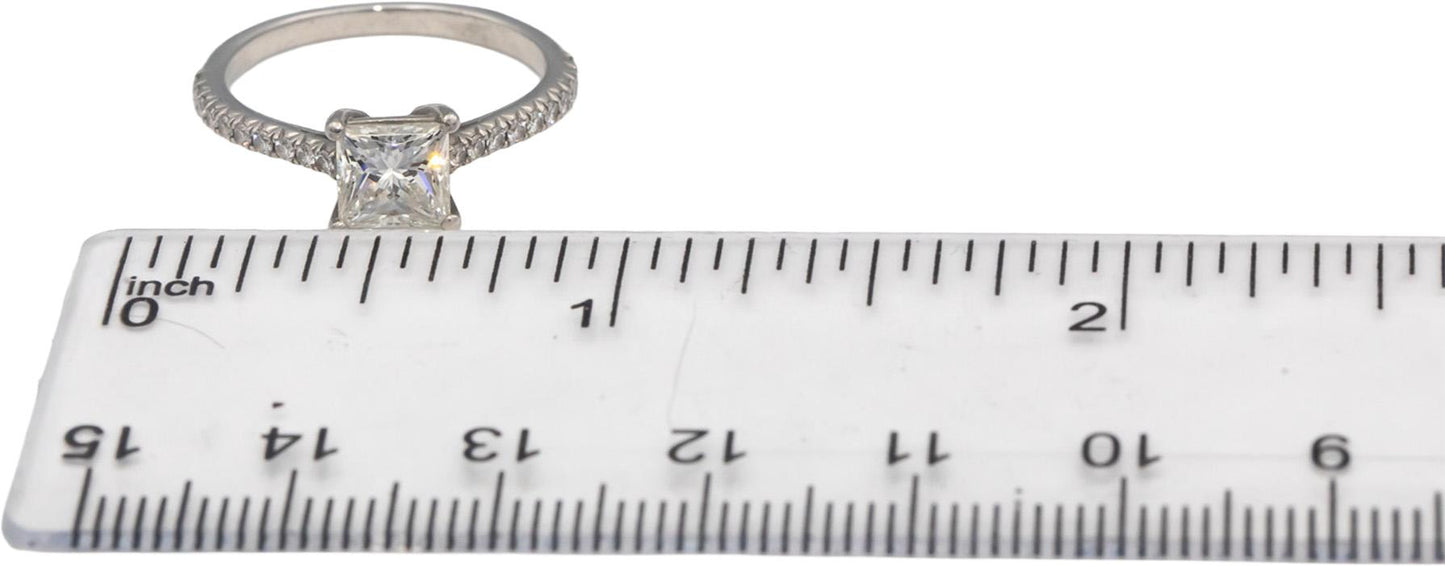 TIFFANY & CO. Platinum Diamond Engagement Ring 1.24CT w/ 1.08CT Center Size 6
