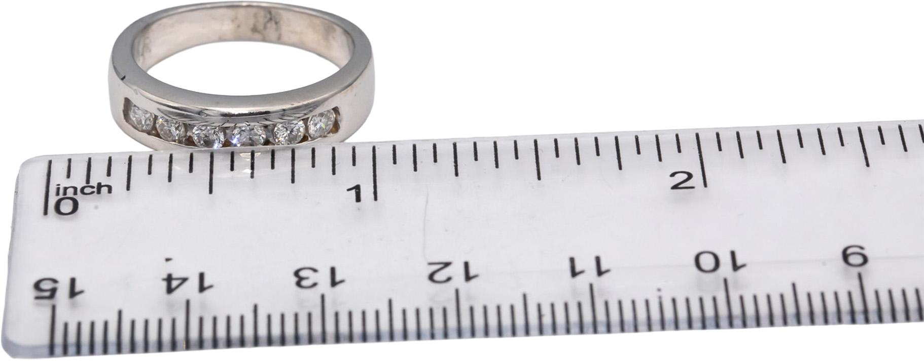 14k White Gold VS Round Channel Set Diamond Band Ring 0.50CT Size 7.25